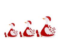 3pcs Silly Goose Table Decors, 3 Sizes Wooden Silly Goose Christmas Ornament Funny Christmas Table Centerpieces for Themed Birthday Party & Holiday Decoration