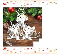 3Pcs Silver Card Making Dies, Animal, Mouse, Metal Love Dies, Mouse Bow Dies, Templates for DIY Scrapbooking, Photo Album Embossing Paper Card Making Dies, Die-Cutting, Scrapbooking