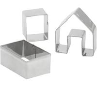 3Pcs Silver Christmas Gingerbread House Cookie Cutter Set Gingerbread Cutter Bake Your Own Small Gingerbreads Houses Kit Small Biscuit Christmas House Baking Mould，Bakeware Baking Tools & Accessories