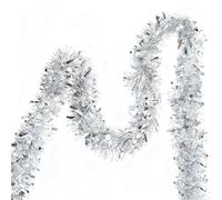 3Pcs Silver Christmas Tinsel Garland for Tree & Home, Metallic Glittery Fluffy Hanging Decorations for Christmas Trees, Hanging Decoration for Tree, Wreath, Wedding & Party Supplies (Silver)