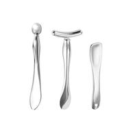 3Pcs Silver Metal Eye and Face Cream Applicators Makeup Cream Spoon Roller Stick T-Shaped Eyes Facial Massager Sticks Cosmetic Skin Care Tools
