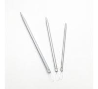3Pcs Silver Nylon Wire Rope Threader Needle Big Eye Knitting Needle Weave Yarn Needle for Sewing and Fabric Art Craft Accessory Yarn Needle Large Eye,Needlepoint,Yarn Needles