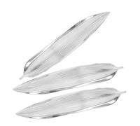 3pcs Silver Stainless Steel Willow Leaf Chopstick Rest Stand | Japanese Inspired Tableware Holder, Grooved Centre Design, Smooth Finish, Home Sushi Service, Compact Spaces