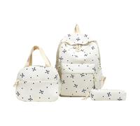 3Pcs Simple Backpack Set with Handbag & Pencil Case Laptop Backpack (Blue)