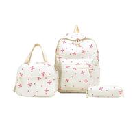 3Pcs Simple Backpack Set with Handbag & Pencil Case Laptop Backpack (Purple)
