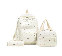 3Pcs Simple Puppy Backpack Set with Handbag & Pencil Case Trip Backpack (Pink)