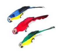 3pcs Simulated Parrot Wall Hanging Ornaments Set with Foam Plumage, Green Blue Red Decorative Garden Statues for Outdoor and Indoor Home Décor
