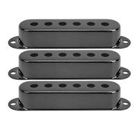 3Pcs Single Pickup Cover Brass 48mm 50mm 52mm, Electric Guitar Pickup Cover for ST SQ Models, Durable Replacement Musical Instrument Accessories with Professional Fit (Black)