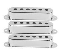 3Pcs Single Pickup Cover Brass 48mm 50mm 52mm Musical Instrument Accessories for ST SQ Electric Guitar (Silver),Electric Guitar Accessories