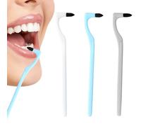 3PCS Single Tufted Toothbrush Tuft Tartar Remover for Teeth Slim End-tuft Interspace Interdental Toothbrush Teeth Cleaning Kit for Detail Cleaning (White&Blue&Grey)