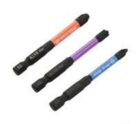 3pcs Slotted Cross Screwdriver Bits Set for Electrician | Alloy Steel PH1 PH2 PH3 65mm, Magnetic Phosphating Black Finish, Socket Switch Repair Hand Tool Kit
