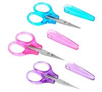 3Pcs Small All Purpose Craft Scissors - Stainless Steel with Protective Cover, Mini Detail, Precision Straight Fine Tips for Paper Cutting, Scrapbooking