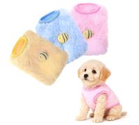 3PCS Small Animal Clothes Bundle - Adorable Bee Print Vests for Teacup Pets, Ultra-Soft XXS Size for Newborn Puppies & Kittens