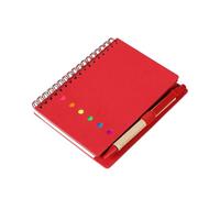 3Pcs Small Coil-Binding Notebook with Sticky Notes Tabs Page Mark and Pen in Holder Pocket Lined Notebook Professional Writing Pad