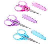 3Pcs Small Craft Scissors 3.5"Tiny Travel Scissor with Protective Cover Stainless Steel Curved Straight Thread Yarn Fabric Cutting Mini Scissor for Embroidery Quilting Sewing Knit Detail Cross Crochet