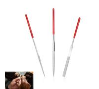 3Pcs Small File Set Diamond Needle File Set Not Easy to Deform of Small Wood File Easy and Comfortable for Grip Needle Files for Metal Works on All Natural Materials Metal Wood and Plastic