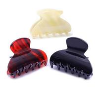 3Pcs Small Hair Clips For Thick Fine Hair,Nonslip Medium Claw Clips For Women Thin Hair,Celluloid Tortoise Hair Clip Jaw Claw Clamp Clutcher
