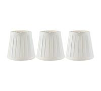 3PCS Small Lamp Shade, E14 Clip On Fabric Lampshade Pleat White Chandelier Cover Replacement Shade Candle ClipType Modern European for Home Hotel KTV