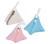 3Pcs Small Laundry Bag, Triangle Net Bags for Washing Machine with Zips, Delicate Wash Bag, Small Washing Machine Bag with Hanging Loop for Laundry Beads Socks Masks