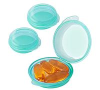 3PCS Small Pocket Daily Pill Box Organizer - Portable Travel Wallet with Individual Compartments - Compact, Convenient and Easy-to-Use Mini Pill Container for On-The-Go Medication Management (Green)