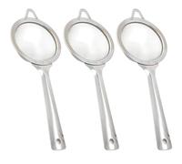 3PCS Small Sieves Tea Strainers Fine Mesh with Handle Easy to Clean Stainless Steel Sieve Sift Mini Sieve for Loose Tea Coffee Cocktail Spices Powder Sieving