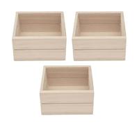 3Pcs Small Wooden Crate, 1.57x1.38x0.87" 1:12 Scale Mini Wooden Crates, Natrual Crate Dollhouse Miniatures Food Basket Dollhouse Decoration Accessories 1/12 Scale Accessories