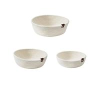3pcs Small Woven Storage Basket, Cotton Rope Round Mini Storage Bins Bathroom Baskets Wedding Decor for Shelves, Nursery, Bathroom (White)