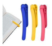 3Pcs Smart Silicone Bookmarks, Automatic Delicate Smart Bookmark, Unique and Colorful Creative Silicone Duckbill Bookmark Clip for Book Lovers, Teachers, Students, Women and Men (Rose red+Yellow+Blue)