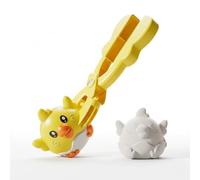 3PCS Snow Ball Maker Cute Animal Shaped Mold, Easy Snowball Shaper with Ergonomic Handle, Durable Snow Ball Maker for Snow Sand Play, For Kids Families Outdoor Fun (1, Yellow)