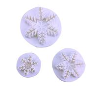 3pcs Snowflake Baking Mold Kitchen Biscuit Cookie Cutter Pastry Plunger Stamp Die Fondant Cake Decorating Tools Pastry Plunger