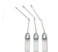 3Pcs Snuff Sniff Bottle Dispenser 6 cm with Spoon, Silver