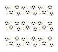 3pcs Soccer Edible Cake Wrap Borders, 28x6.2cm/11x2.44in Pre-Cut Strips Football Print Birthday Cake Decorations Glutinous Rice Paper for Soccer Theme Birthday Party Supplies