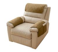 3Pcs Sofa Armrest Cover, Anti-Slip Armchair Slipcover, Waterproof Quilted Recliner Sofa Cover Armchair Covers with Side Pocket Abrasion Furniture Protector for Arms Headrest for Pet (Camel, 57x38cm)