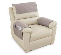 3Pcs Sofa Armrest Cover, Waterproof and Nonslip Armchair Covers for Arms Headrest, Sofa Slipcover with Side Pocket Abrasion Furniture Protector, Quilted Protector for Pets Leather Couch (Light gray)