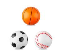 3Pcs Soft Ball 6cm Soft Foam Ball, Sponge Balls Mini Tennis Cricket Balls Football Basketball Baseball Pattern for Indoor Outdoor Birthday Party Games Supplies