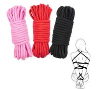 3Pcs Soft Cotton Sex Ropes Bondage Rope Restraint Kit for Adult Sex Games for Women & Men Couple BDSM Strap Use for Bed Restraints Game (3 Pcs)