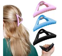 3Pcs Soft Flexible Claw Clip for Thick Hair The Cozy Clip Claw Clips Comfortable Cloud Hairpin Ultra-Light Non-Slip Strong Womens Claw Clips Accessories for Daily Wear (Black+Blue+Pink)