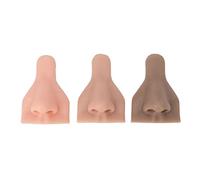 3Pcs Soft Flexible Silicone Nose Model, 3 Colors Multipurpose Nose Display Mould for Nose Ring and Nose Nail, Reusable 3D Prosthetic Nose for Practicing Suture Teaching Instructions