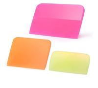 3Pcs Soft Rubber Squeegee Set, Anti-Scratch TPU Scraper for Car PPF & Vinyl Wrap Installation, Multi-Size Silicone Smoothing Tool for Window Tinting & Cleaning
