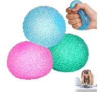3Pcs Soft Sensory Stress Balls Slow-Rise Sensory Stress Relief Ball for Adults Kids Textured Memory Gel Soft Fidget Toy for Hands Squeeze Balls for Autism & Anxiety (4cm)