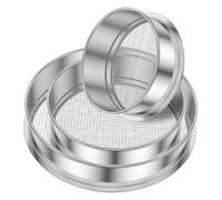 3Pcs Soil Sieve Stainless Steel Garden Sieve Stackable Soil Sifter Set Reusable Garden Soil Sifters Practical Garden Sifter Set Portable Compost Sifter Compact Rock Sifter for Gardening