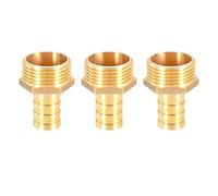 3PCS Solid Brass Hose Tail Connector Barbed to BSP Male Thread 19mm to 1” for Air Water Fuel Oil Gas