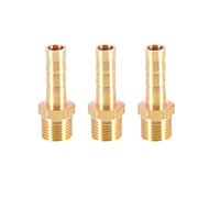 3PCS Solid Brass Hose Tail Connector Barbed to BSP Male Thread 6mm to 1/8” for Air Water Fuel Oil Gas