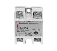 3PCS Solid State Relay SSR 10DA 25DA 40DA DC Control AC White Shell Single Phase Without Plastic Cover 3-32V Input DC 24-380V AC Outp(SSR-40DA 1pcs)