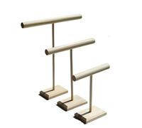 3Pcs Solid Wood Jewelry Props Display Stand Bracelet Necklace Hair Band Storage Rack With Wooden Base Supply for Hair Tie