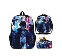 3PCS Solo Leveling Characters Backpack Pencil case Canvas Backpack Pencil case Small Satchel (Style 1)