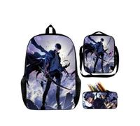 3PCS Solo Leveling Characters Backpack Pencil case Canvas Backpack Pencil case Small Satchel (Style 3)