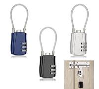 3PCS Soomuct TSA Suitcase Locks 4-Dial Security Travel Combination Padlock，Padlocks with Code，Suitable for Suitcases, Luggage, Storage Lockers, and Small Padlocks. (Black, Silver)