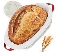 3PCS Sourdough Starter Kit, Breathable Oval Cotton Rope Bread Proofing Basket（10.2inch）, Foldable Bread Proofing Basket with Liner & Cover - Machine washable, for Beginners & Baking Lovers