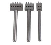 3PCS Spacing Punch Tool Leather Craft Hole Punching Set Belt Hole Puncher Polished Leather Prong Punch Tool Spacing Round with Prongs (Spacing 5mm (2+4+6))